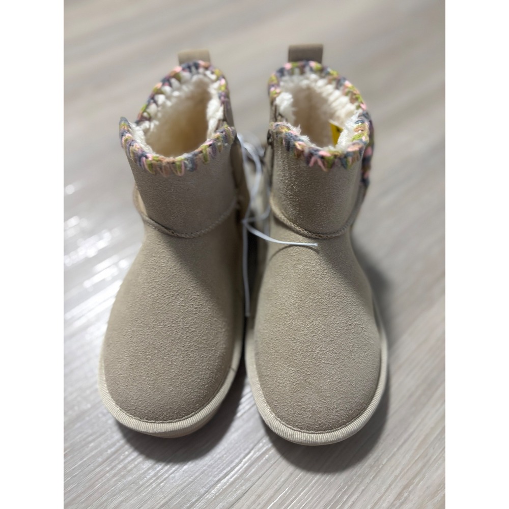 MIA Girl Bekha Tan Suede Faux Fur‎ Lined Ankle Boots Kids Size 1M LGK1050MG